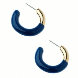 Navy blue huggie earrings